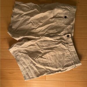 J. Crew Men's Beige Linen Pleated Shorts
